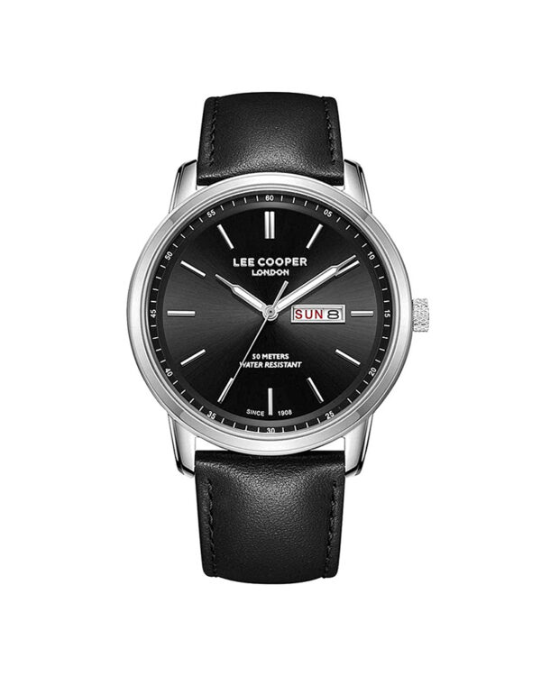 Ρολόι Ανδρικό LEE COOPER Black Leather Strap LC08235.351