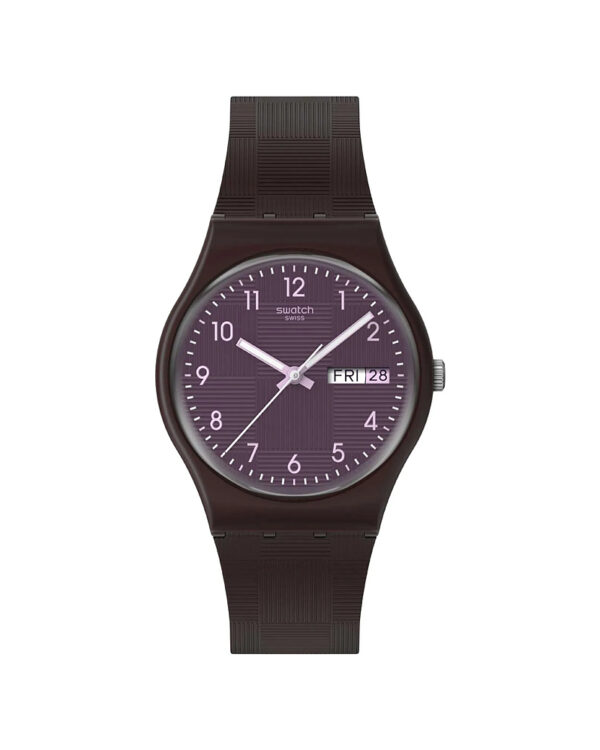 Ρολόι SWATCH Essentials Weaving Wonders Brown Silicone Strap SO28C700