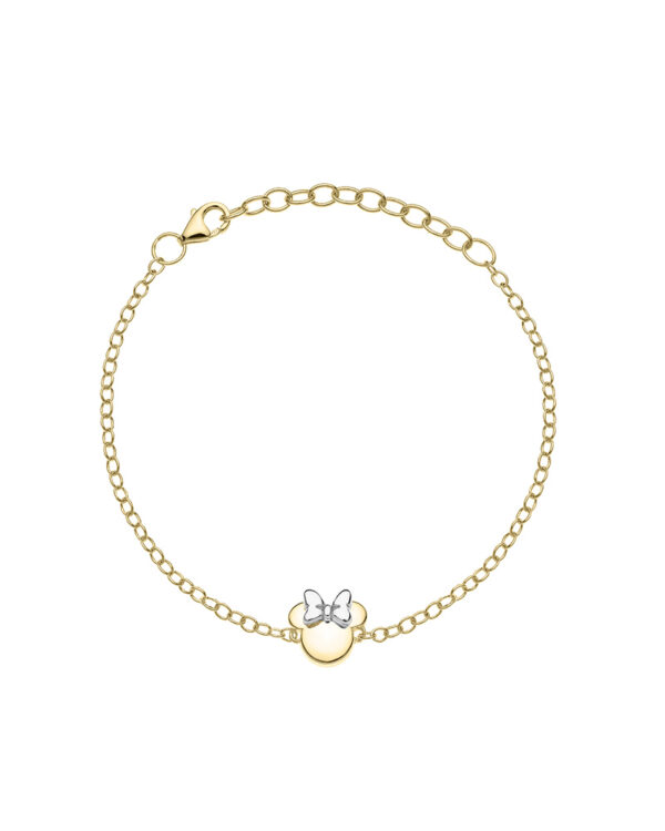 Βραχιόλι Disney Minnie Mouse ασημένιο 925 με κίτρινο επιχρύσωμα