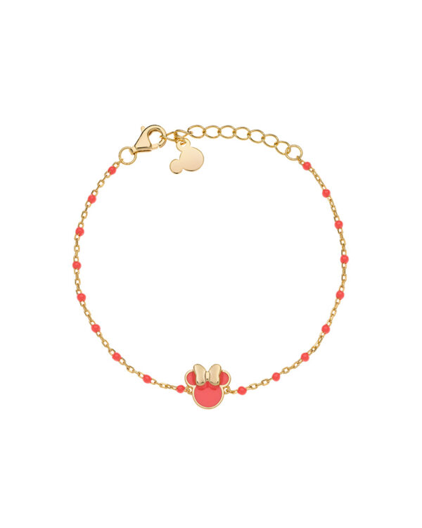 Βραχιόλι Disney Minnie Mouse από κίτρινο επιχρυσωμένο ασήμι 925 με σμάλτο