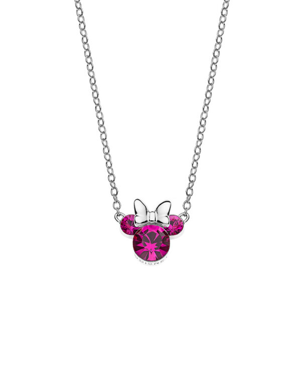 Κολιέ Disney Minnie Mouse από ασήμι 925 με Ζιργκόν ‘October birthstone’