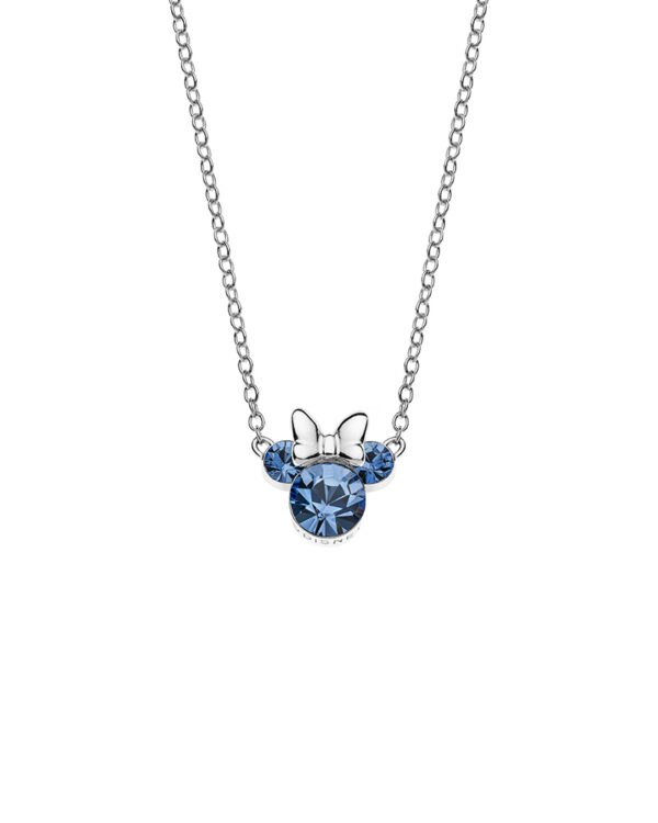 Κολιέ Disney Minnie Mouse από ασήμι 925 με κρύσταλλα Ζιργκόν ‘December birthstone’