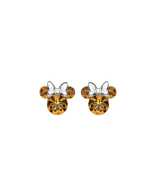 Σκουλαρίκια Disney Minnie Mouse από ασήμι 925 με Ζιργκόν ‘November birthstone’