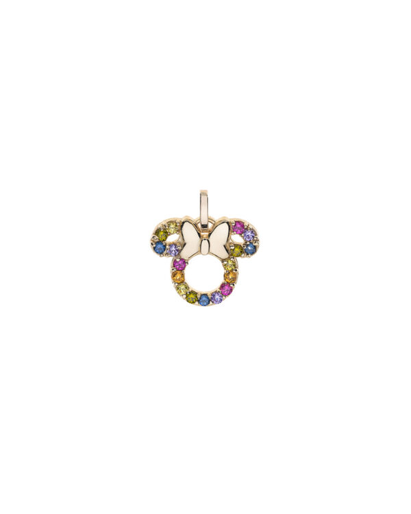 Μενταγιόν Disney Minnie Mouse από χρυσό Κ9 με πολύχρωμα Ζιργκόν