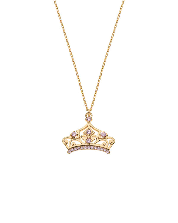 Κολιέ Disney Princess Crown από Ασήμι 925 με Ζιργκόν
