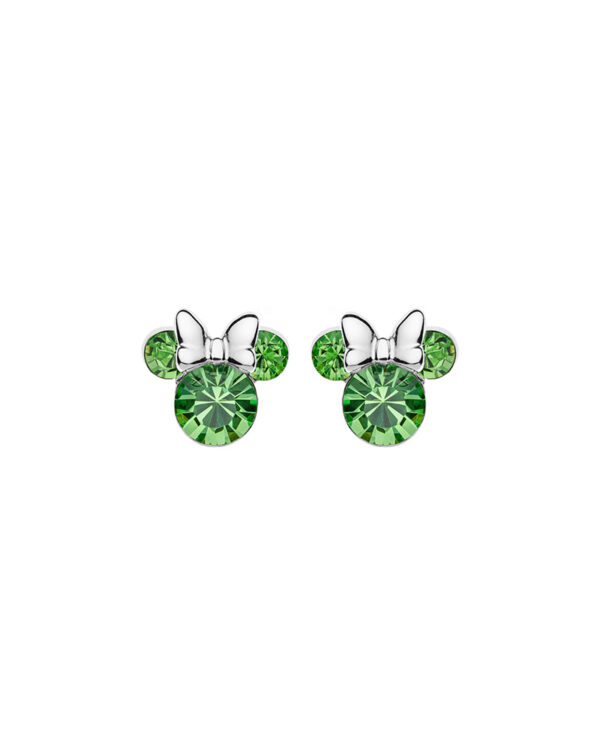 Σκουλαρίκια Disney Minnie Mouse από ασήμι 925 με Ζιργκόν ‘August birthstone’