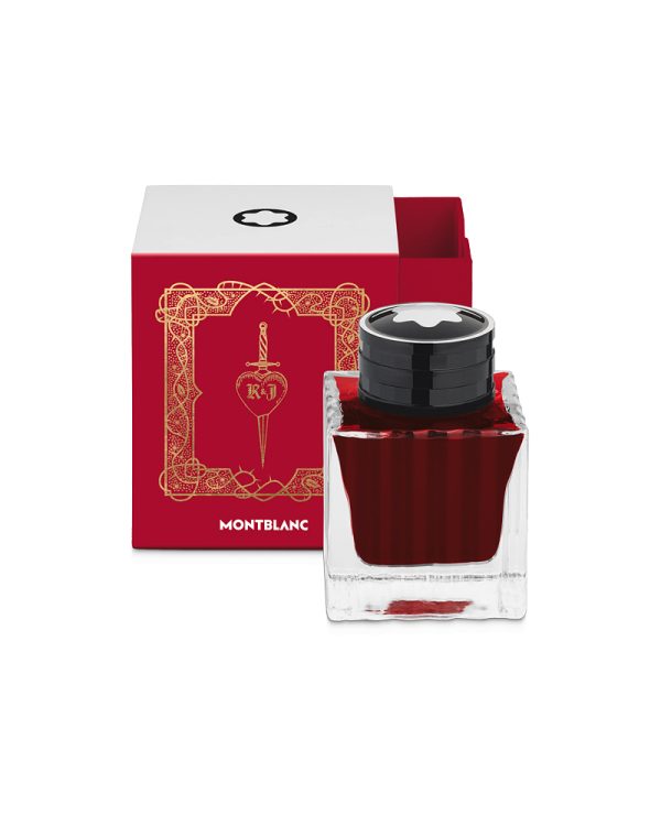Τα μπουκάλια μελανιού Montblanc, Meisterstuck Romeo & Juliet, Verona Red, 50 ml διατίθενται σε τετράγωνη συσκευασία που θυμίζει έννοιες και θέματα κάθε συλλογής, καθιστώντας τα πολύτιμα συλλεκτικά δώρα για τους λάτρεις της Montblanc.