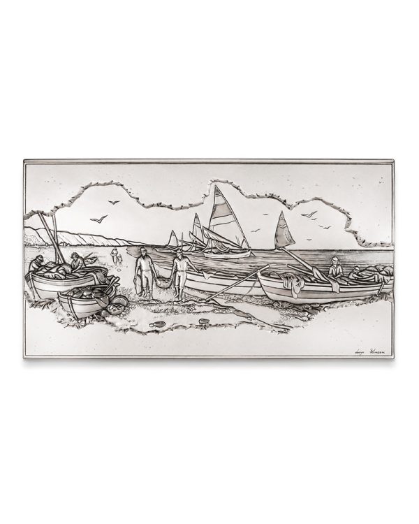 Διακοσμητική εικόνα κορνίζα 25 x 46 cm από ξύλο και σκαλιστό ασήμι - 05.9099