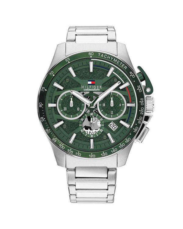 Ρολόι Ανδρικό Tommy Hilfiger Bank Chronograph Quartz Green 44mm. | 1792293